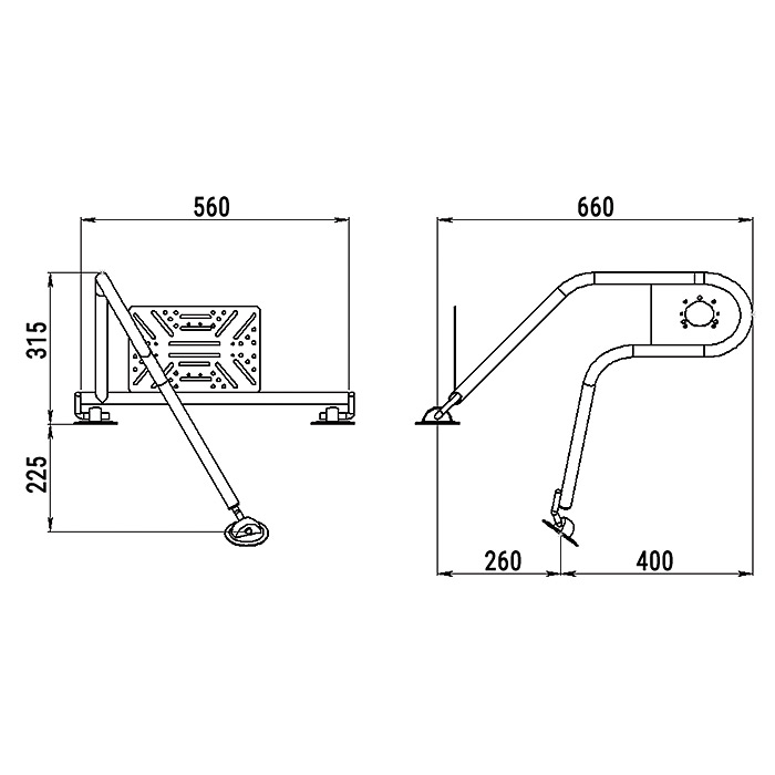 Стойка рулевая с креплением на баллон надувной лодки 25мм в Боровичах