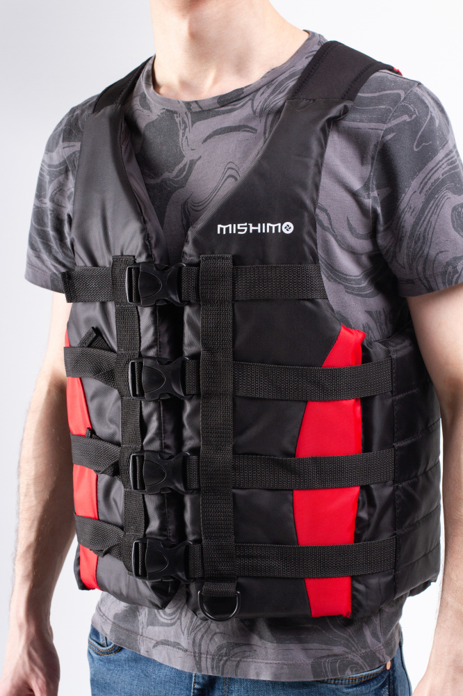 Жилет спасательный MISHIMO PRO Премиум качества Черно-красный в Боровичах