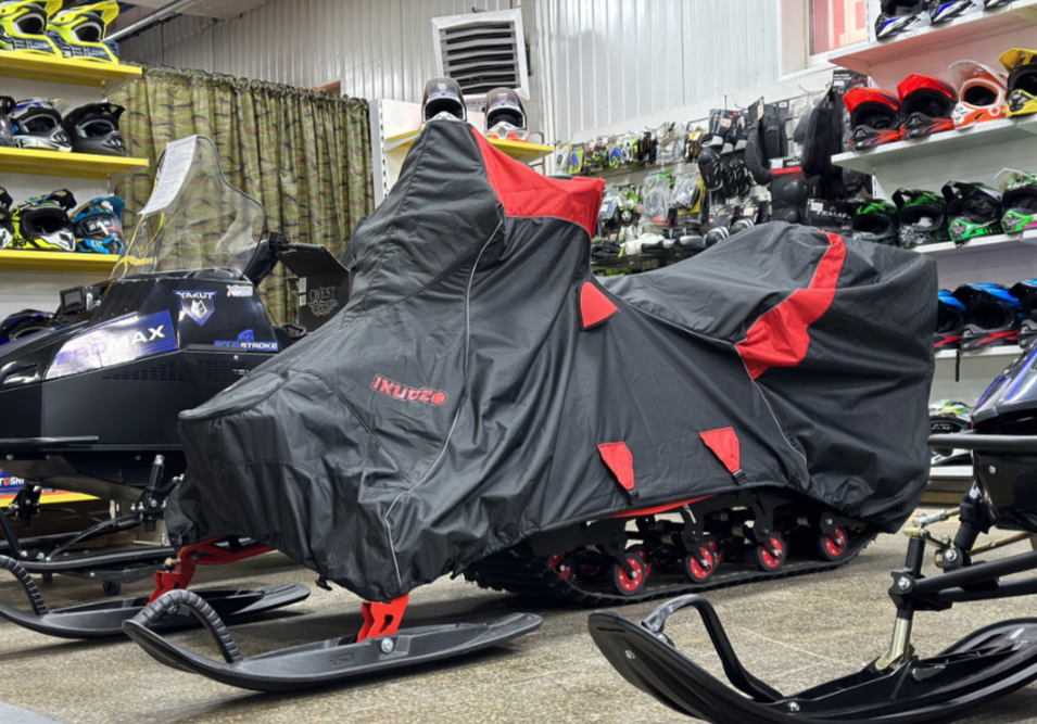 Чехол транспорт. снегохода IKUDZO HUNTER черно-красный Оксфорд ПРЕМИУМ качества с лого IKUDZO в Боровичах