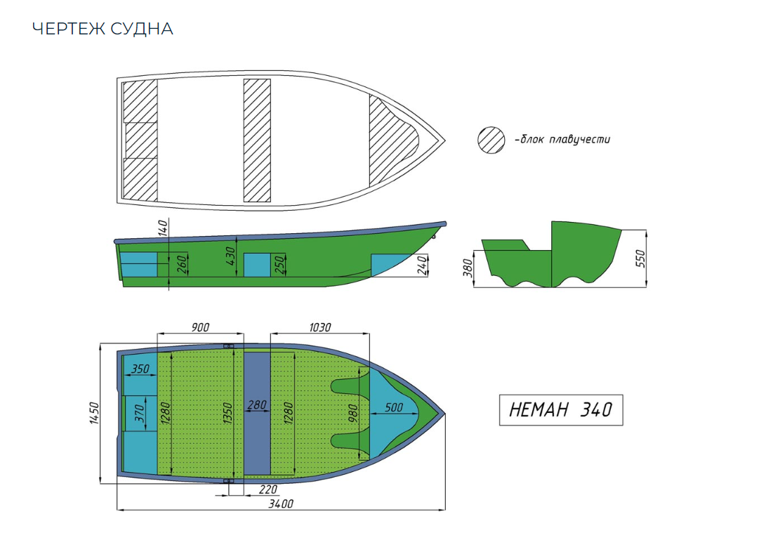 Стеклопластиковая лодка Neman-340 (тримаран) в Боровичах