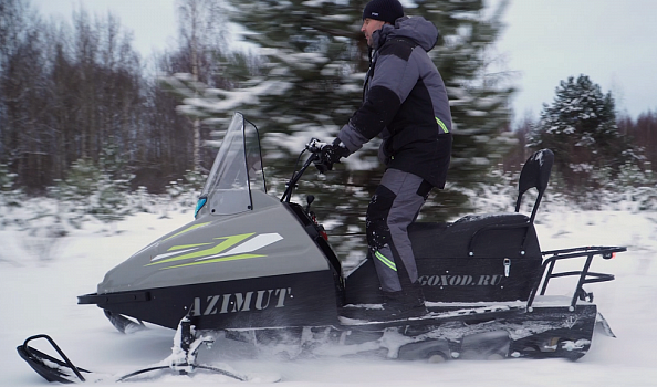 Миниснегоход Бурлак Азимут 24 л.с. , эл.запуск, реверс, тормоз гидравл, капот серый в Боровичах