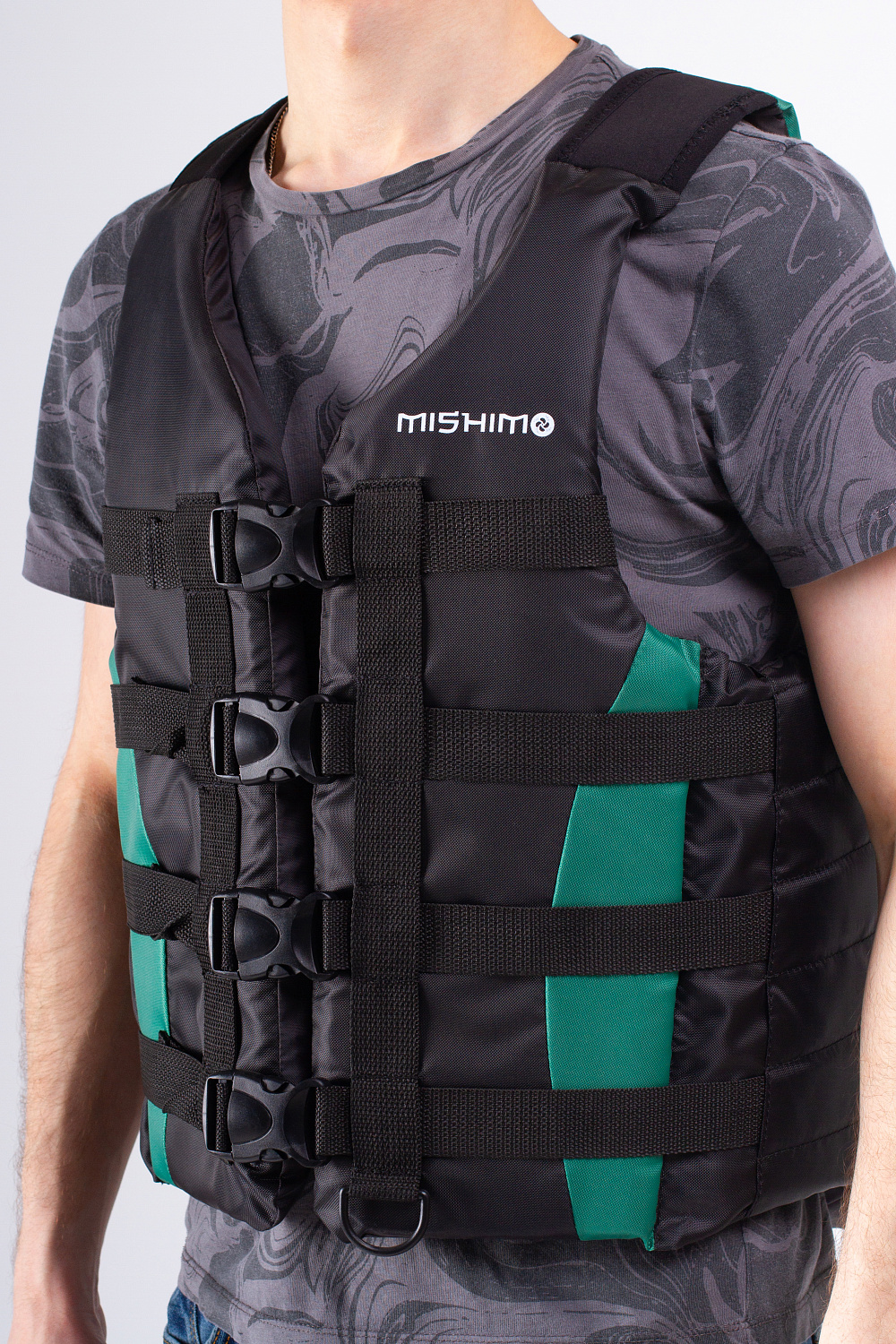 Жилет спасательный MISHIMO PRO Премиум качества Черно-зеленый в Боровичах