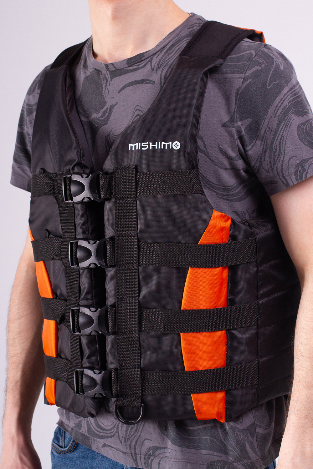 Жилет спасательный MISHIMO PRO Премиум качества Черно-оранжевый в Боровичах